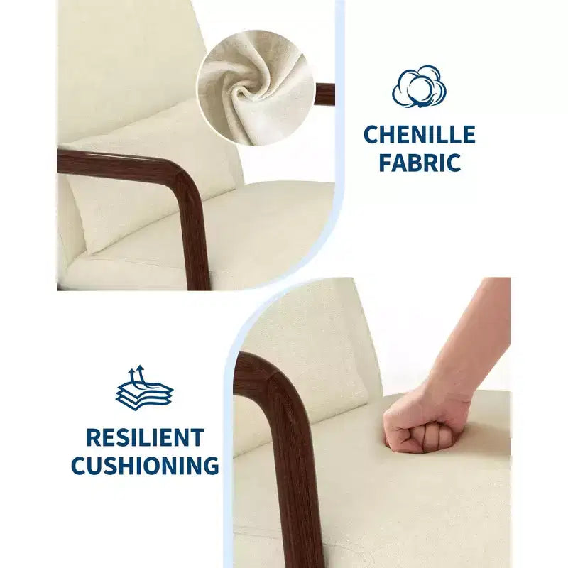 Fauteuil d'appoint Mid-Century Modern avec coussin lombaire