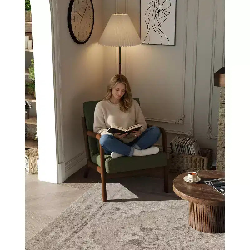 Fauteuil d'appoint Mid-Century Modern avec coussin lombaire