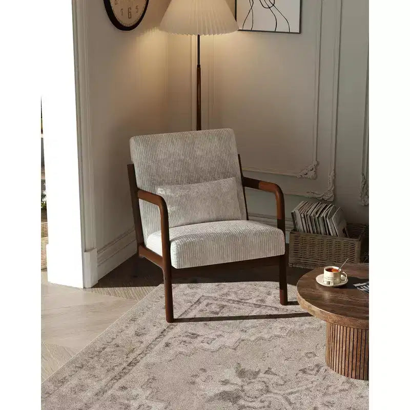Fauteuil d'appoint Mid-Century Modern avec coussin lombaire