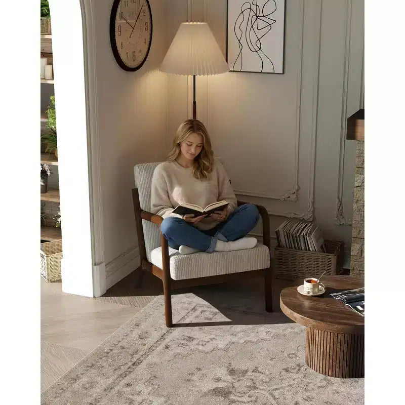 Fauteuil d'appoint Mid-Century Modern avec coussin lombaire