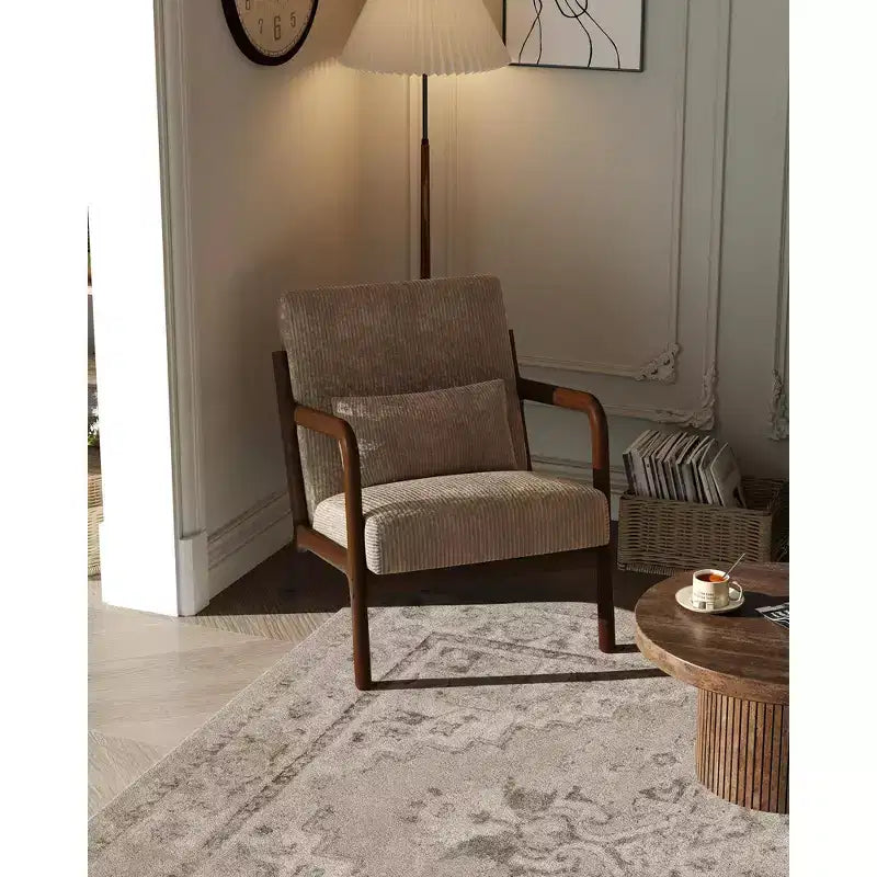 Fauteuil d'appoint Mid-Century Modern avec coussin lombaire