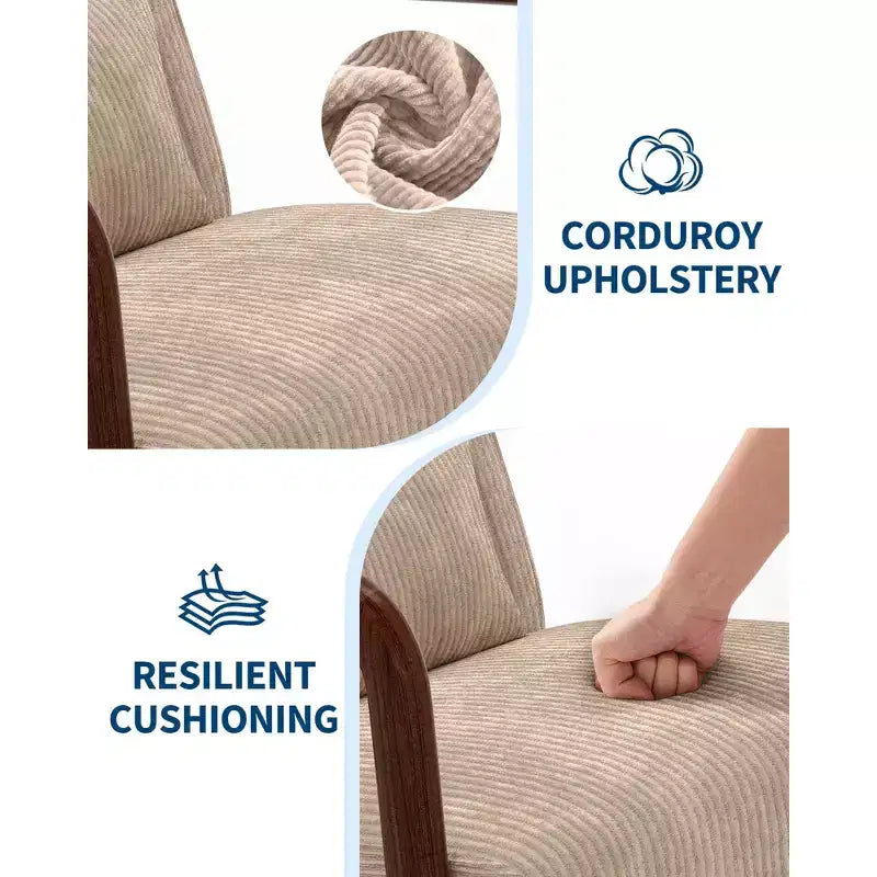Fauteuil d'appoint Mid-Century Modern avec coussin lombaire