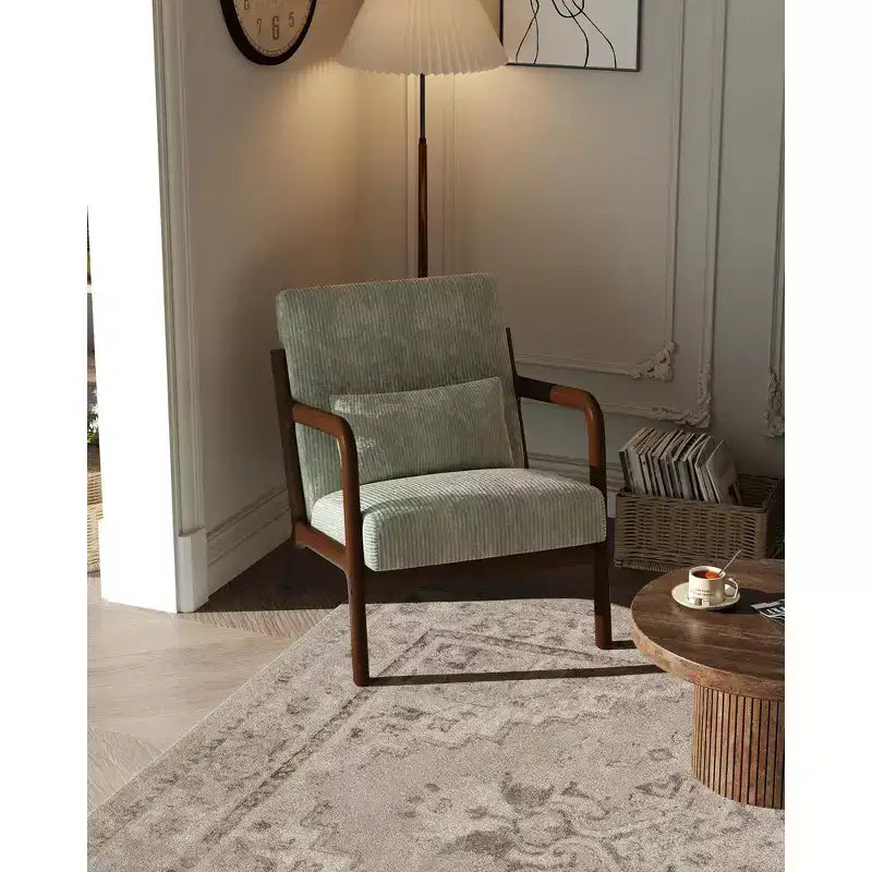 Fauteuil d'appoint Mid-Century Modern avec coussin lombaire