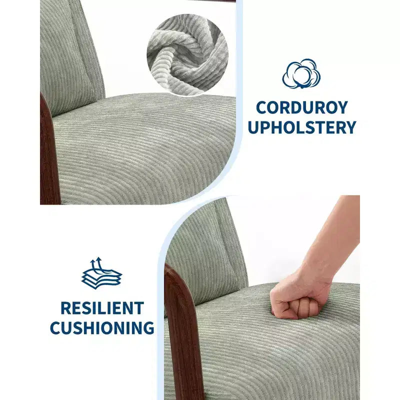 Fauteuil d'appoint Mid-Century Modern avec coussin lombaire