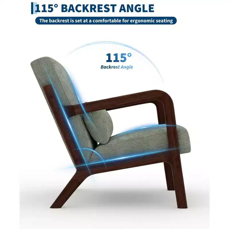 Fauteuil d'appoint Mid-Century Modern avec coussin lombaire