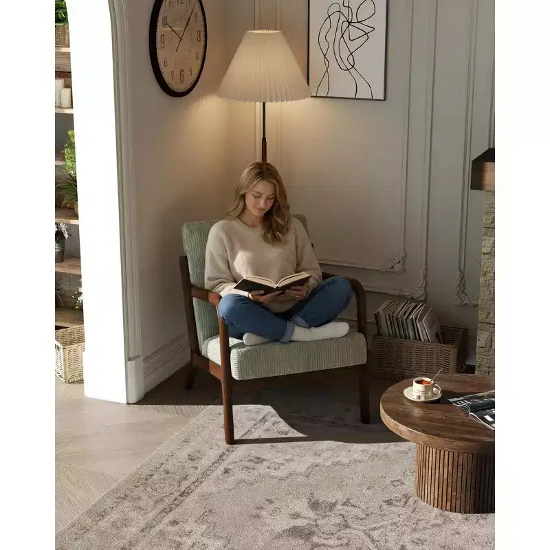 Fauteuil d'appoint Mid-Century Modern avec coussin lombaire