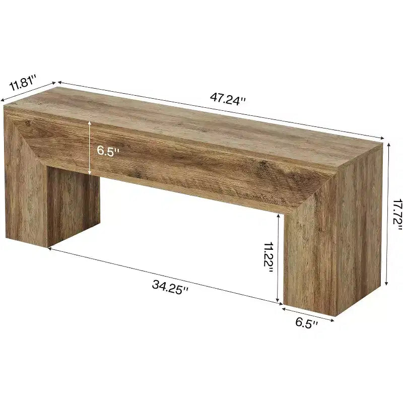 Banc d'entrée en bois, banc d'intérieur style ferme avec rangement