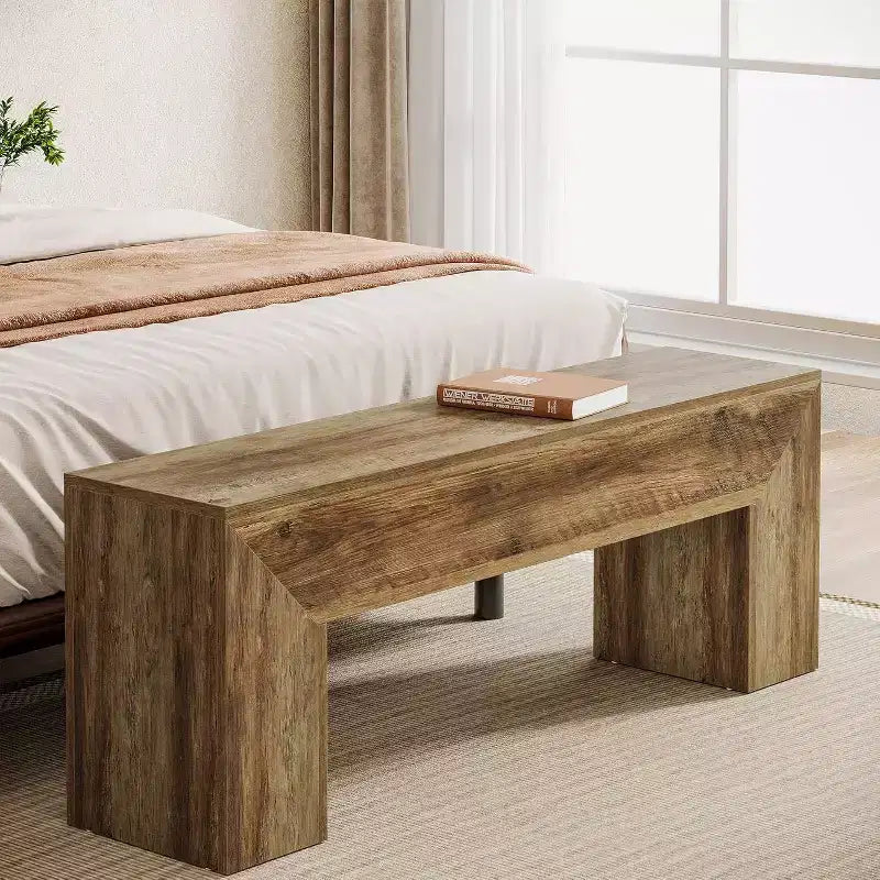 Banc d'entrée en bois, banc d'intérieur style ferme avec rangement